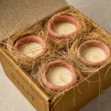Terracotta Beeswax Candles (4) - Floral
