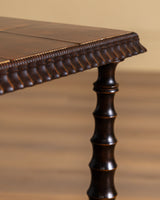 Scandinavian Turned Oak & Tile Side Table, 1940's