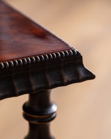 Scandinavian Turned Oak & Tile Side Table, 1940's