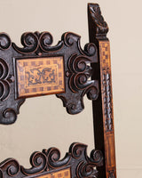 17th Century Inlaid Carved Walnut Side Chair, Italy (2 Available) - Lone Fox