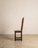 17th Century Inlaid Carved Walnut Side Chair, Italy (2 Available) - Lone Fox