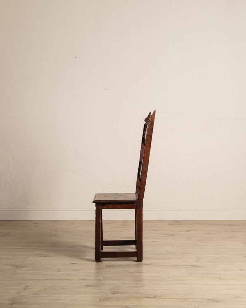 17th Century Inlaid Carved Walnut Side Chair, Italy (2 Available) - Lone Fox