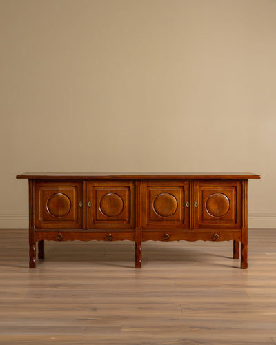 Danish Oak Sideboard w/ Circle Motifs by Henning Kjaernulf, 1970's