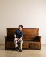18th Century Large Dutch Oak Settle Bench - Lone Fox