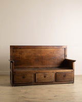 18th Century Large Dutch Oak Settle Bench - Lone Fox