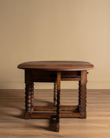 18th Century Red Oak Gate Leg Bobbin Leg Table, Denmark - Lone Fox