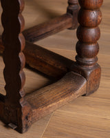 18th Century Red Oak Gate Leg Bobbin Leg Table, Denmark - Lone Fox