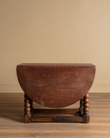 18th Century Red Oak Gate Leg Bobbin Leg Table, Denmark - Lone Fox