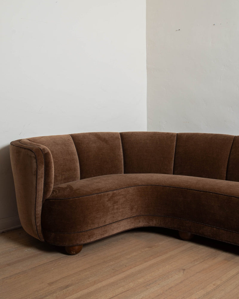 1950's Danish Mid - Century Banana Corner Sofa - Lone Fox