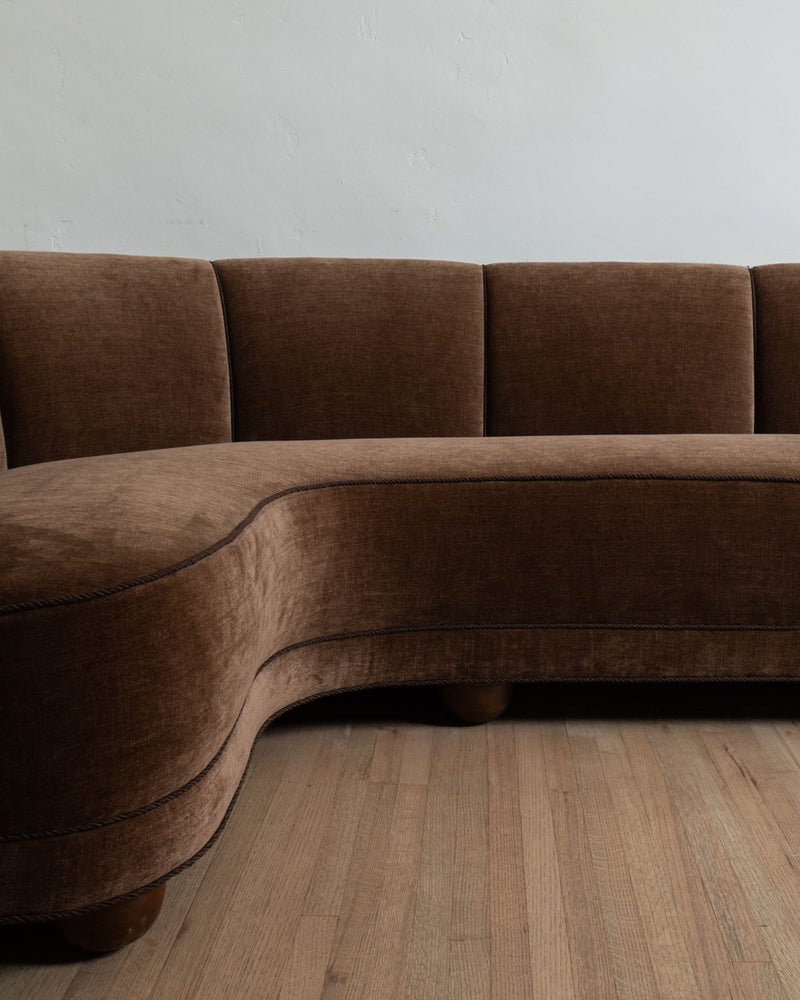 1950's Danish Mid - Century Banana Corner Sofa - Lone Fox