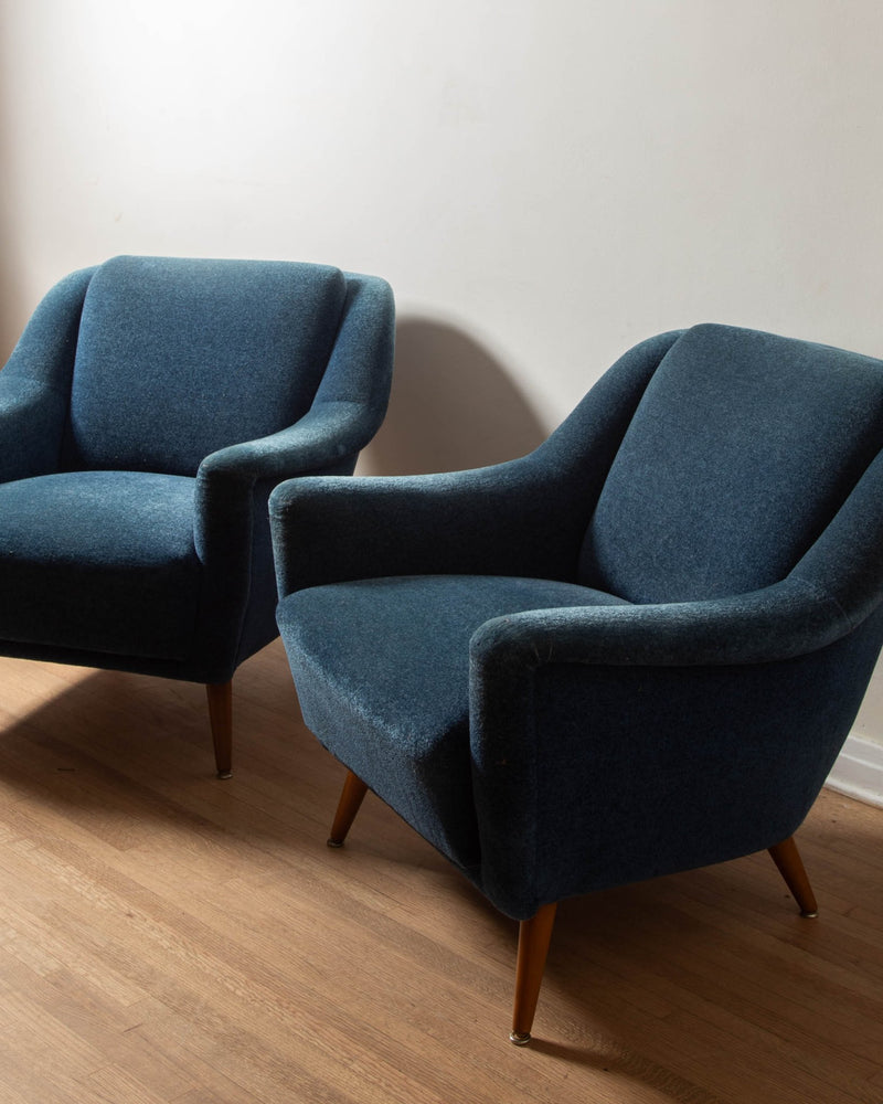 1960's German Mohair Lounge Chairs (Pair) - Lone Fox