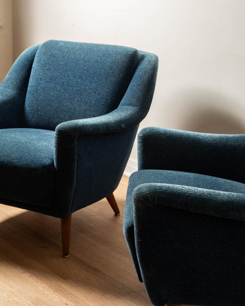 1960's German Mohair Lounge Chairs (Pair) - Lone Fox