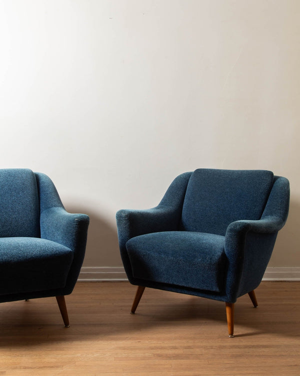 1960's German Mohair Lounge Chairs (Pair) - Lone Fox