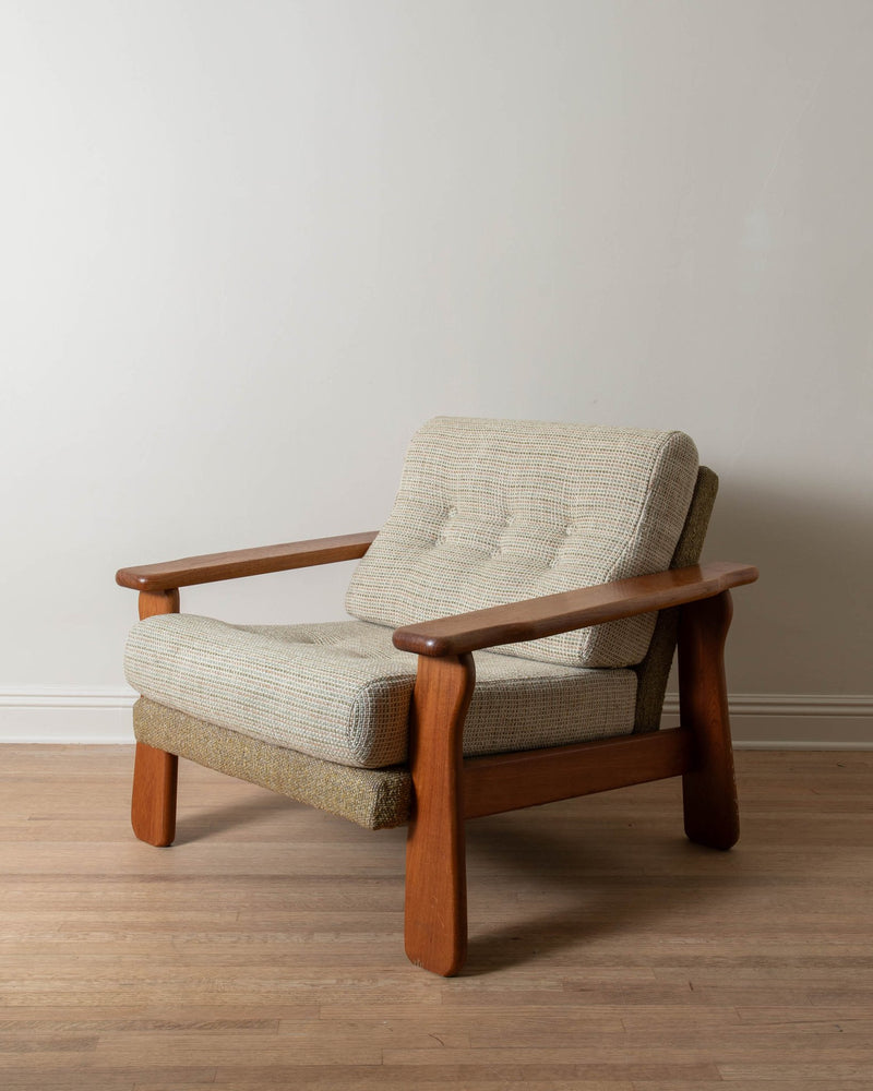 1970's Danish Teak Armchairs in Contrast Chenille Upholstery (Pair) - Lone Fox