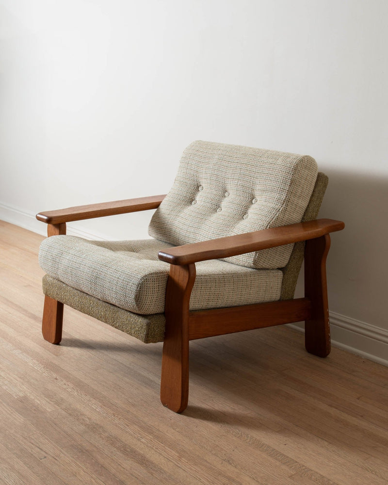 1970's Danish Teak Armchairs in Contrast Chenille Upholstery (Pair) - Lone Fox