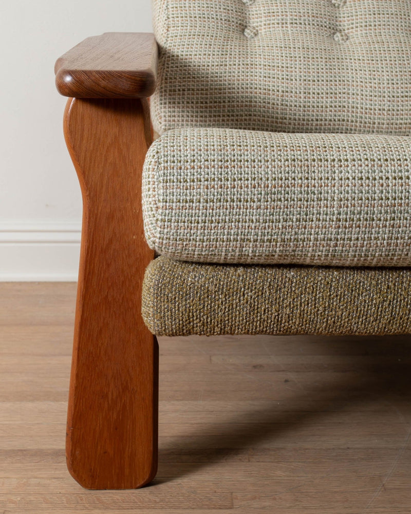 1970's Danish Teak Armchairs in Contrast Chenille Upholstery (Pair) - Lone Fox