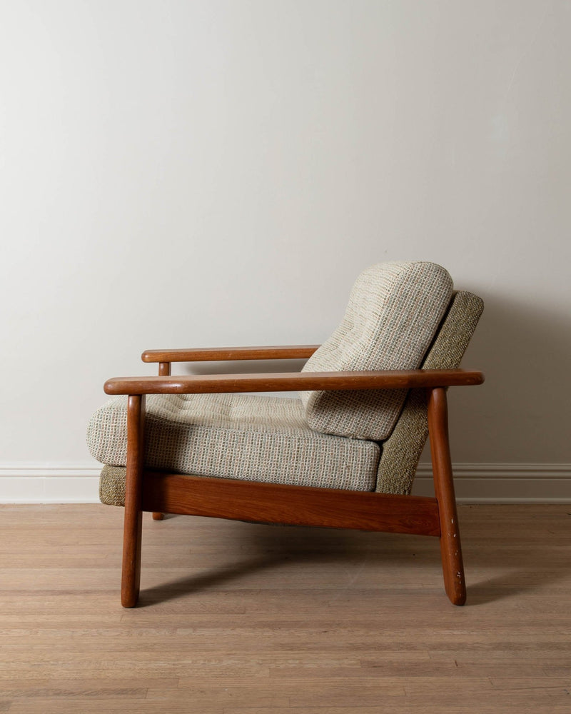 1970's Danish Teak Armchairs in Contrast Chenille Upholstery (Pair) - Lone Fox