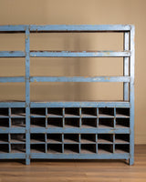 19th Century 10ft Blue Painted American General Store Cabinet / Shelving Unit - Lone Fox