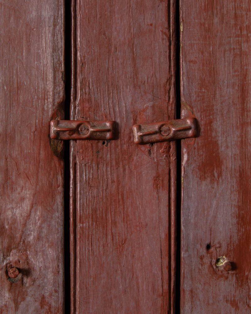 19th Century American Red Stepback Cupboard - Lone Fox