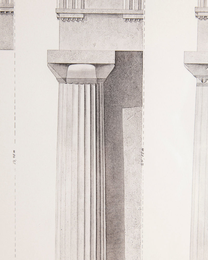 19th - century architectural lithograph 1 in Dark Wood & Gilt Frame - Lone Fox