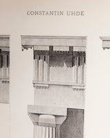 19th - century architectural lithograph 1 in Dark Wood & Gilt Frame - Lone Fox