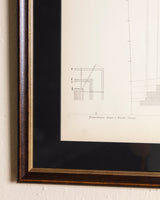 19th - century architectural lithograph 3 in Dark Wood & Gilt Frame - Lone Fox