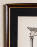 19th - century architectural lithograph 4 in Dark Wood & Gilt Frame - Lone Fox