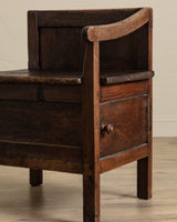 19th Century Box Chair w/ Cabinet Door - Lone Fox