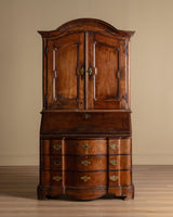 19th Century Danish Oak 2 Piece Secretary Cabinet - Lone Fox