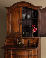 19th Century Danish Oak 2 Piece Secretary Cabinet - Lone Fox