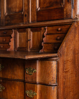 19th Century Danish Oak 2 Piece Secretary Cabinet - Lone Fox