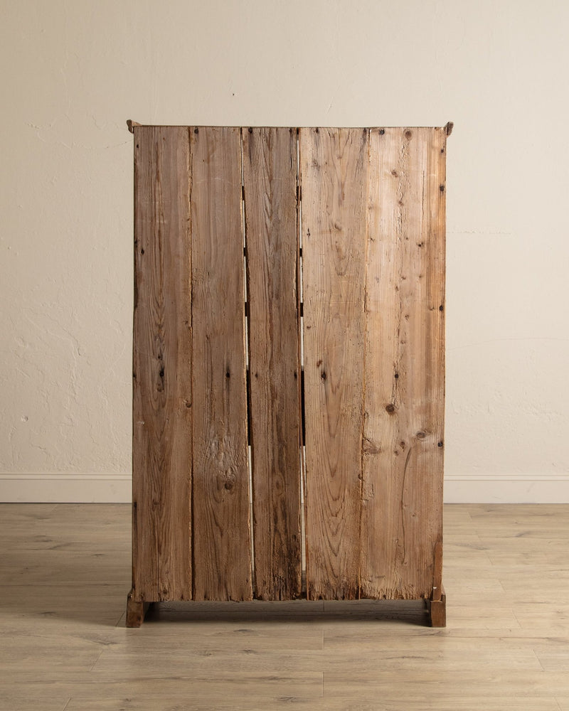 19th Century English Pine Stepback Cupboard w/ Plate Rack - Lone Fox