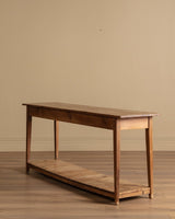 19th Century European Atelier Pine Console Table with Slatted Shelf - Lone Fox