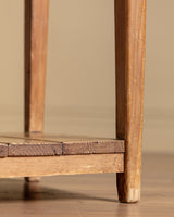 19th Century European Atelier Pine Console Table with Slatted Shelf - Lone Fox