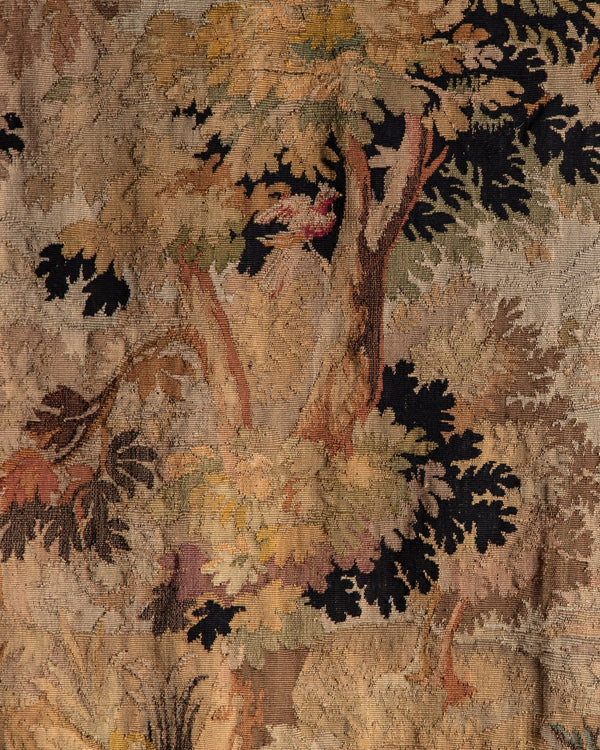 19th Century French Aubusson Style Verdure Woven Tapestry - Lone Fox