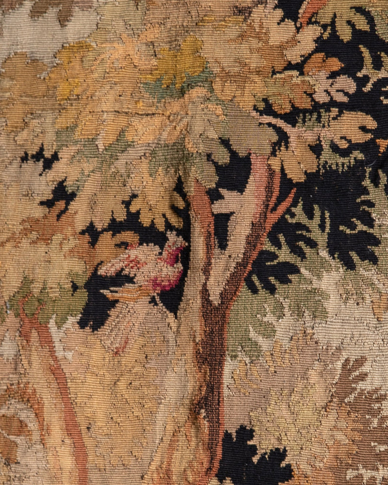 19th Century French Aubusson Style Verdure Woven Tapestry - Lone Fox