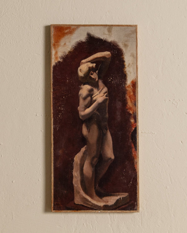 19th Century French Nude Sculpture Oil Painting, France, 1850's - Lone Fox