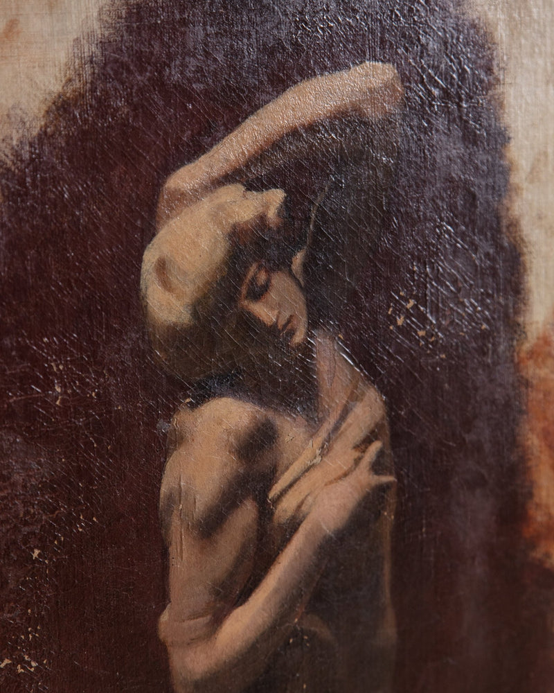 19th Century French Nude Sculpture Oil Painting, France, 1850's - Lone Fox