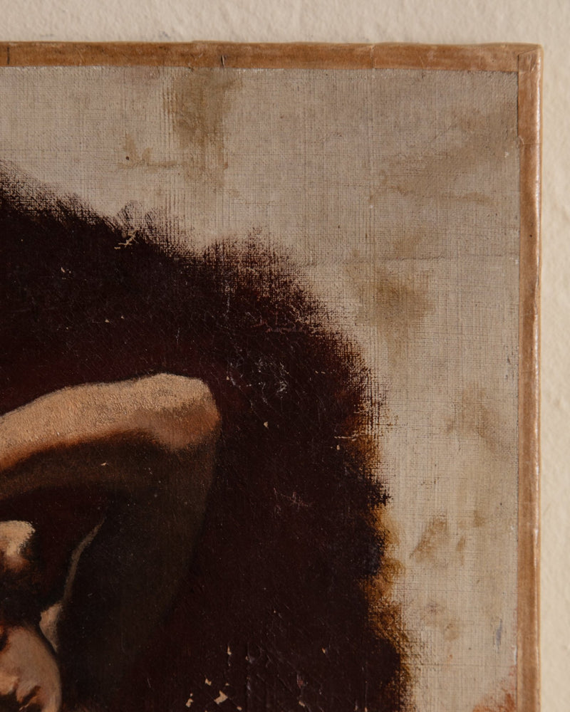 19th Century French Nude Sculpture Oil Painting, France, 1850's - Lone Fox