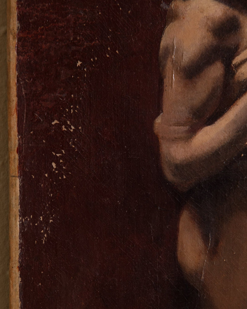 19th Century French Nude Sculpture Oil Painting, France, 1850's - Lone Fox