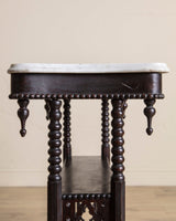 19th Century Gothic Rosewood & Marble Side Tables, France (2 Available) - Lone Fox