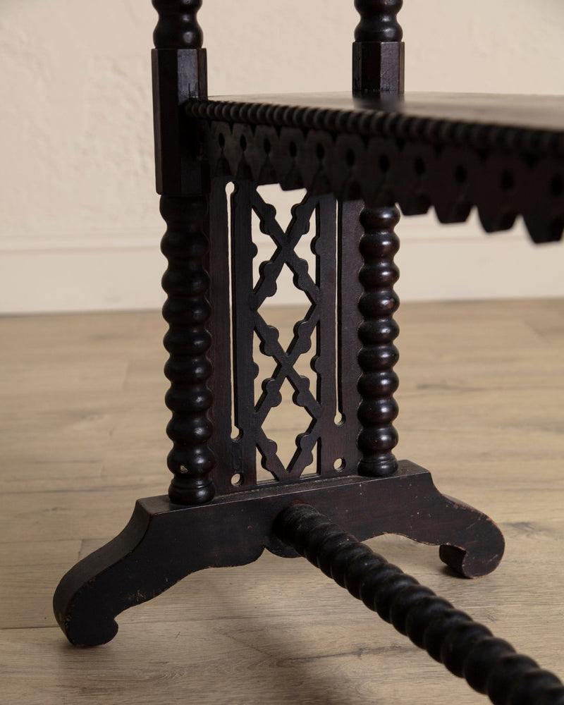 19th Century Gothic Rosewood & Marble Side Tables, France (2 Available) - Lone Fox