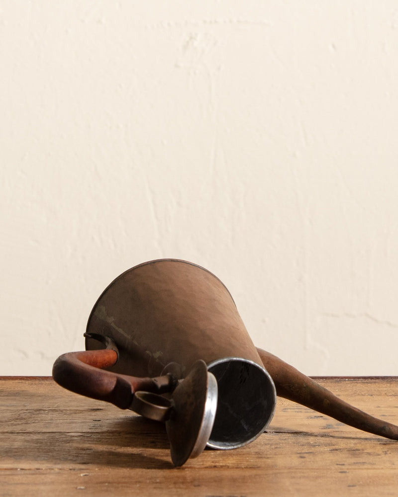 19th Century Hammered Copper & Wood Teapot - Lone Fox