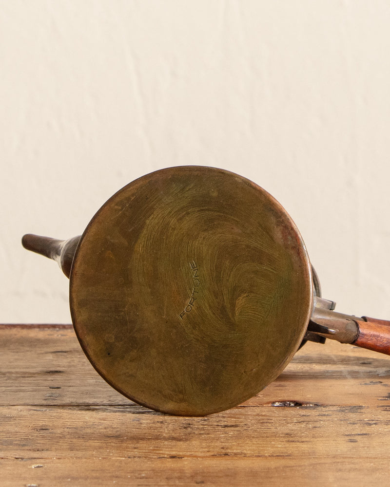 19th Century Hammered Copper & Wood Teapot - Lone Fox