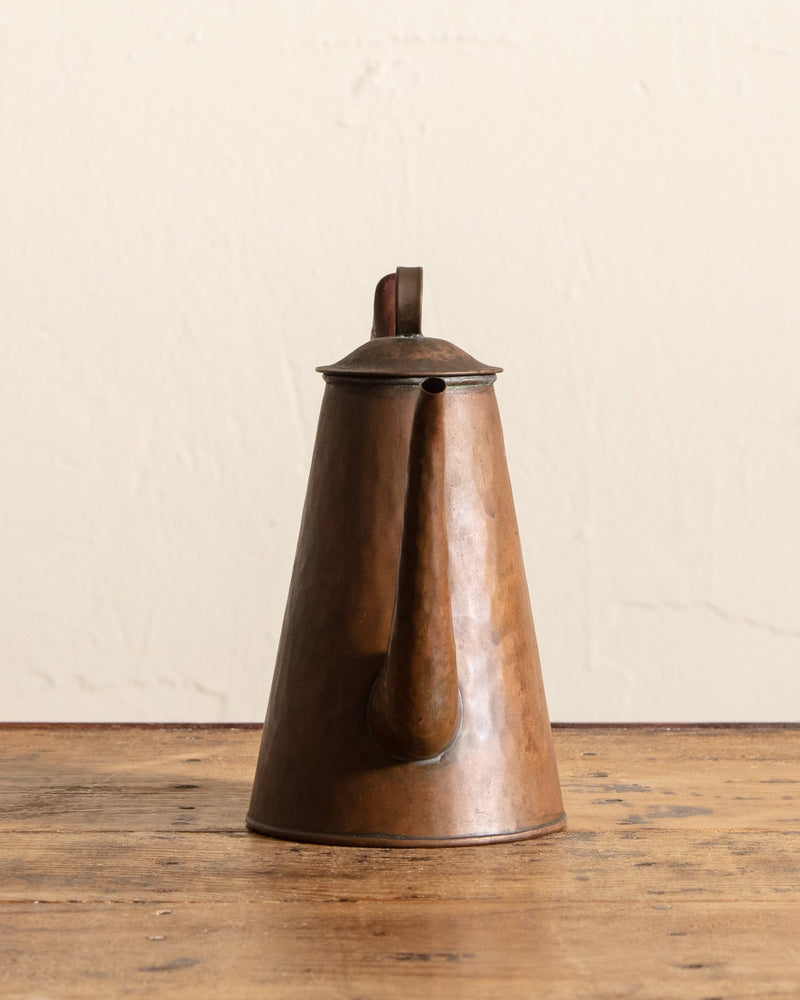 19th Century Hammered Copper & Wood Teapot - Lone Fox