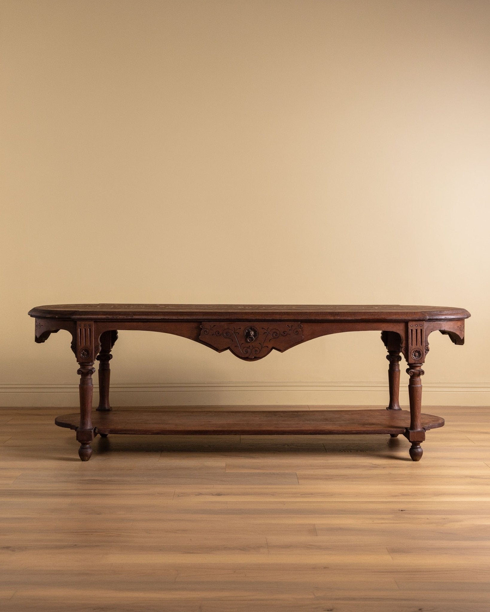 19th Century Hand Carved French Drapers Table w/ Drawer - Lone Fox