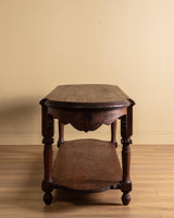 19th Century Hand Carved French Drapers Table w/ Drawer - Lone Fox