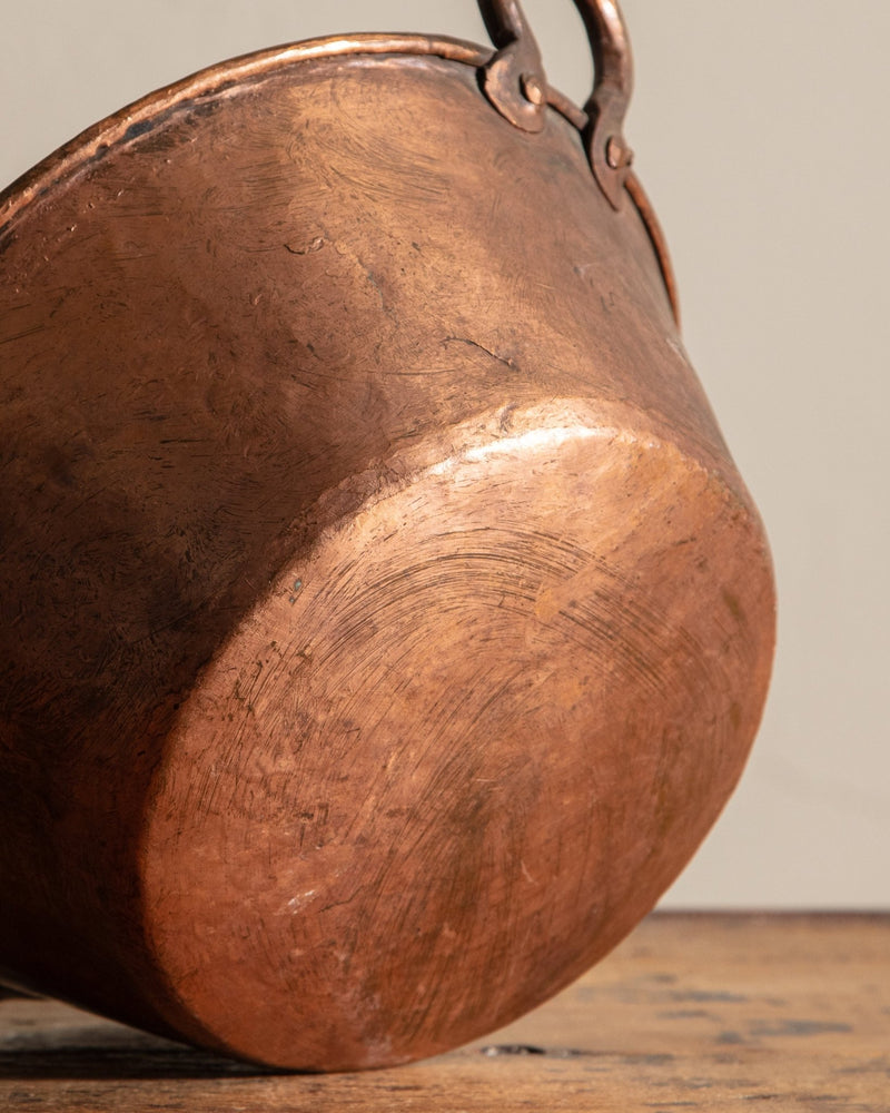 19th Century Heavy Copper Kettle Pot w/ Handles - Lone Fox