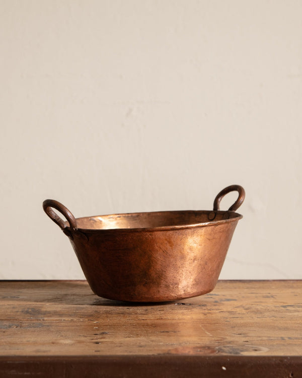 19th Century Heavy Copper Kettle Pot w/ Handles - Lone Fox