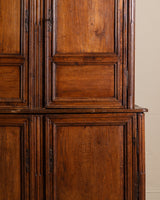 19th Century Large French Oak Two Piece Blind Door Cabinet, France, 1860's - Lone Fox